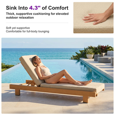PURPLE LEAF – Lit de repos extérieur Standard avec coussin, tissu mélangé oléfine et structure en aluminium pour terrasse et piscine