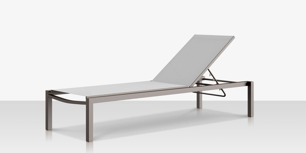 Fusion – Chaise longue sans accoudoirs, structure Tex Gray / toile Cloud Gray