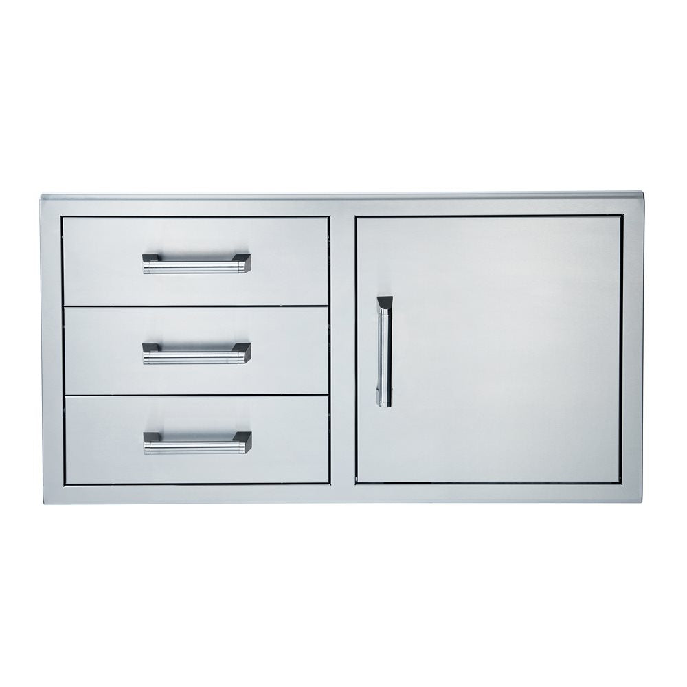 Porte simple avec triple tiroir