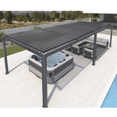 PURPLE LEAF Caesar – Pergola extérieure à lames orientables avec toit rigide réglable, gris