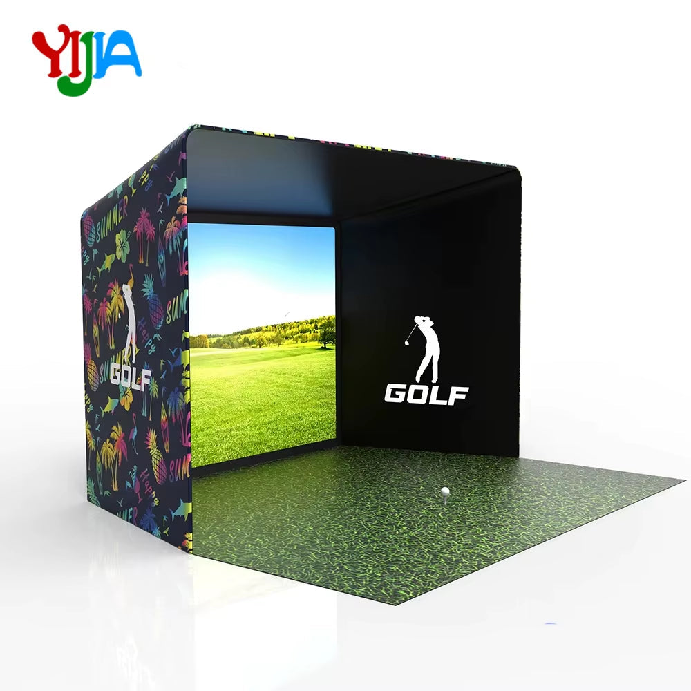 Enceinte extérieure d’entraînement pour simulateur de golf 10/12/14Ft avec filet d’impact et tous les poteaux