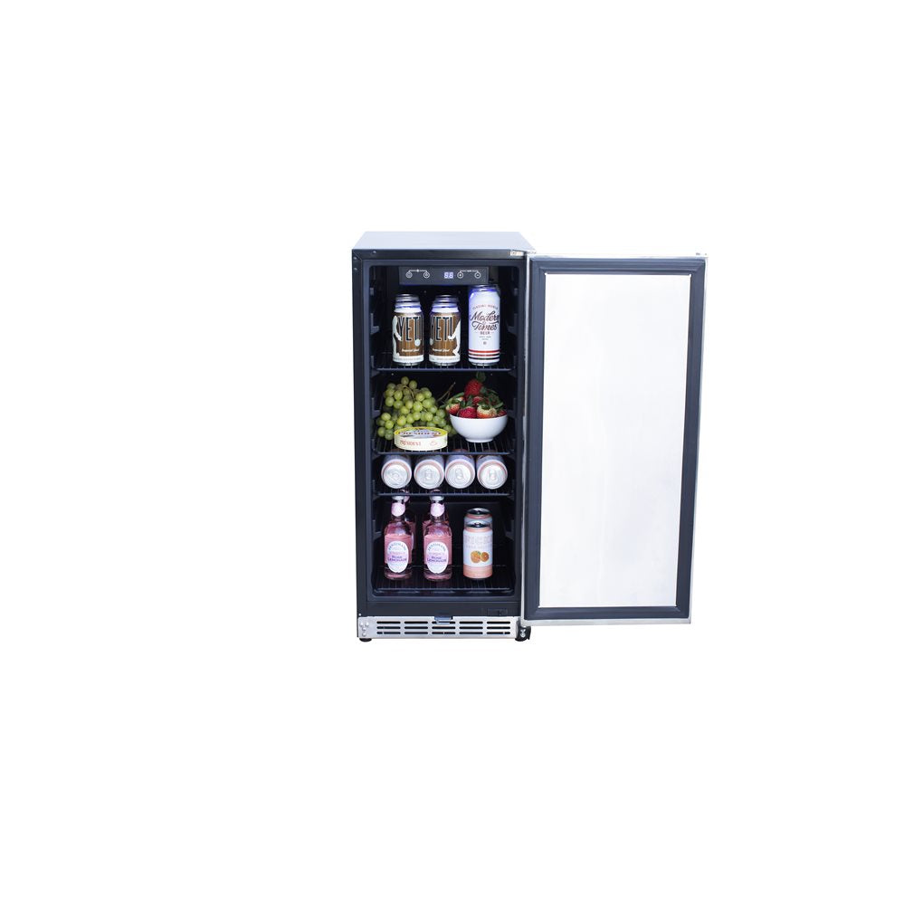 TrueFlame AMD 15" – Réfrigérateur extérieur avec porte en acier inoxydable