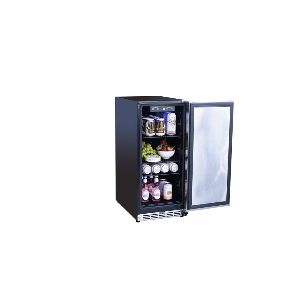 TrueFlame AMD 15" – Réfrigérateur extérieur avec porte en acier inoxydable