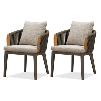 PURPLE LEAF Hailar – Ensemble repas extérieur familial avec table et chaises de terrasse en aluminium et coussins en oléfine