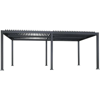 PURPLE LEAF Caesar – Pergola extérieure à lames orientables avec toit rigide réglable, gris