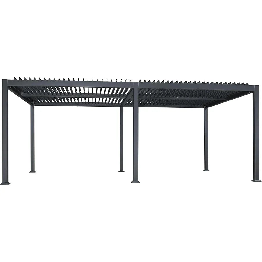 PURPLE LEAF Caesar – Pergola extérieure à lames orientables avec toit rigide réglable, gris