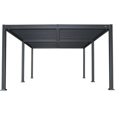 PURPLE LEAF Caesar – Pergola extérieure à lames orientables avec toit rigide réglable, gris