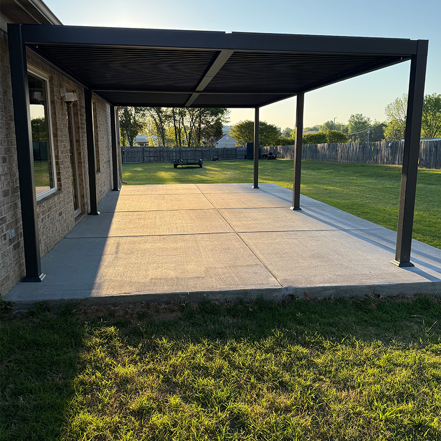 PURPLE LEAF Caesar – Pergola extérieure à lames orientables avec toit rigide réglable, gris