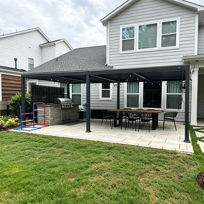 PURPLE LEAF Caesar – Pergola extérieure à lames orientables avec toit rigide réglable, gris