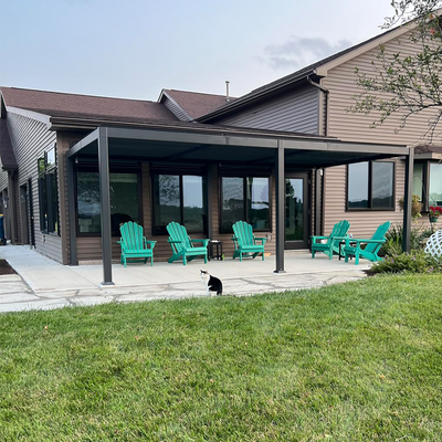 PURPLE LEAF Caesar – Pergola extérieure à lames orientables avec toit rigide réglable, gris