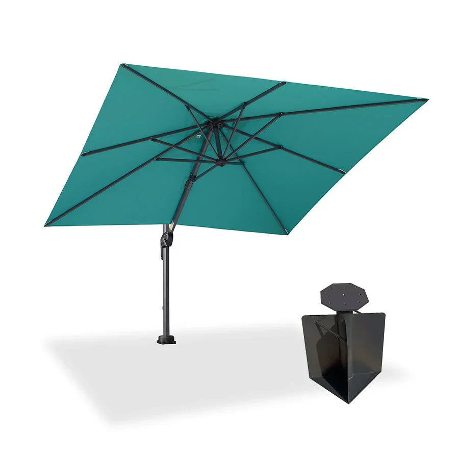PURPLE LEAF – Parasol extérieur déporté pour piscine avec base encastrée au sol