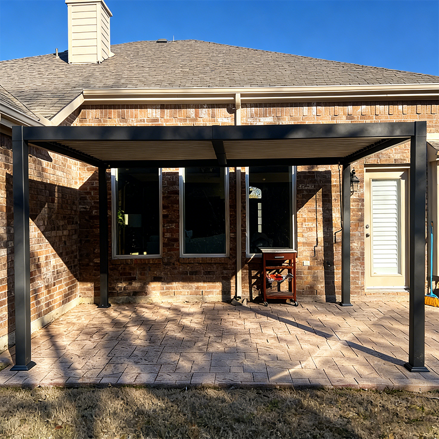 PURPLE LEAF Caesar – Pergola extérieure à lames orientables avec toit rigide réglable, gris