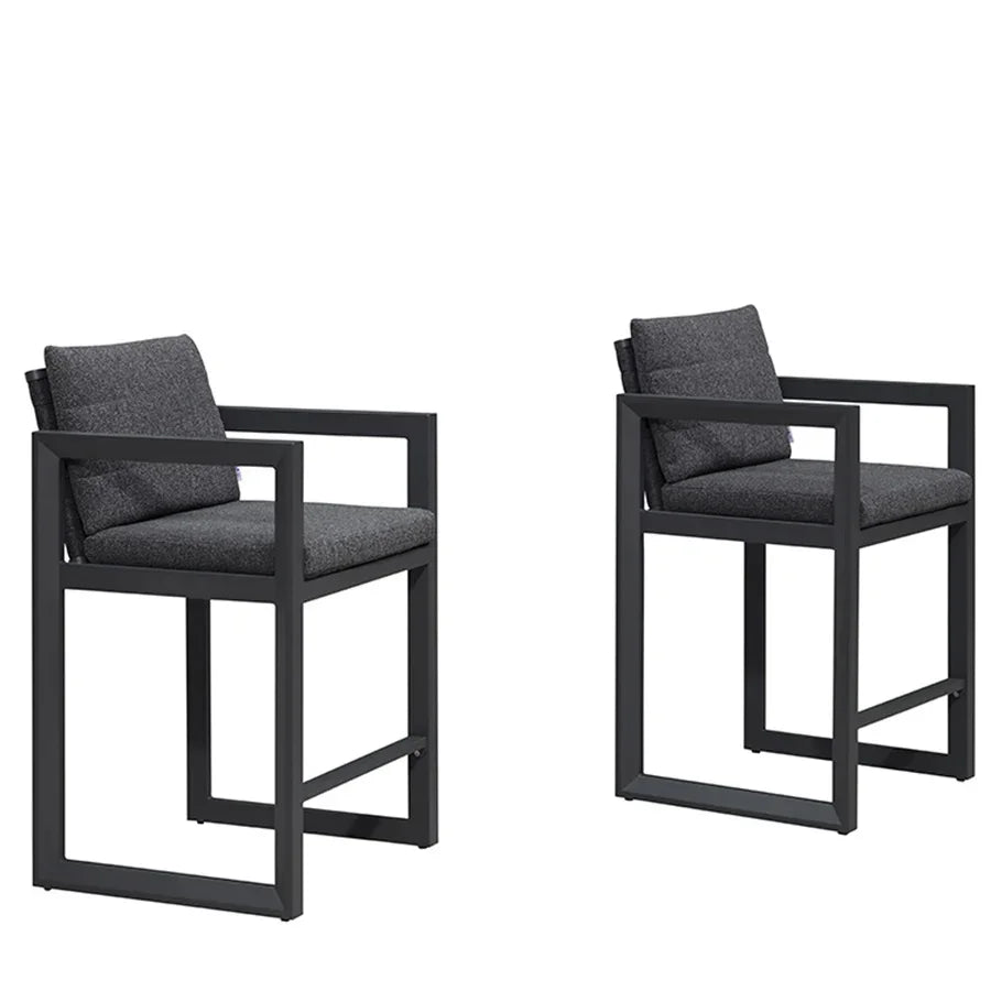 PURPLE LEAF Caesar – Tabourets de bar modernes en aluminium avec coussins amovibles pour cuisine, îlot extérieur et jardin