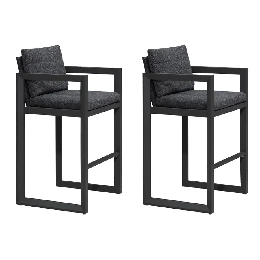PURPLE LEAF Caesar – Tabourets de bar modernes en aluminium avec coussins amovibles pour cuisine, îlot extérieur et jardin
