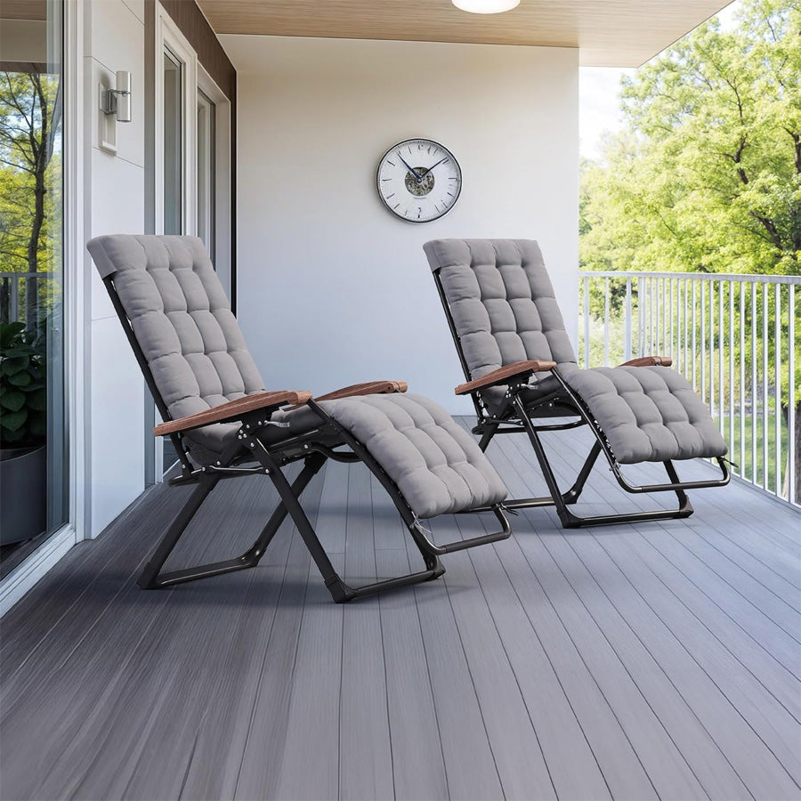 PURPLE LEAF – Fauteuil inclinable extérieur zéro gravité pliant avec coussin amovible et appui-tête réglable pour pelouse, camping, plage et piscine