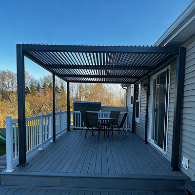 PURPLE LEAF Caesar – Pergola extérieure à lames orientables avec toit rigide réglable, gris