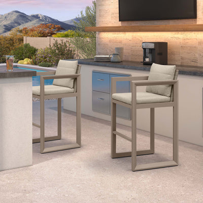 PURPLE LEAF Caesar – Tabourets de bar modernes en aluminium avec coussins amovibles pour cuisine, îlot extérieur et jardin