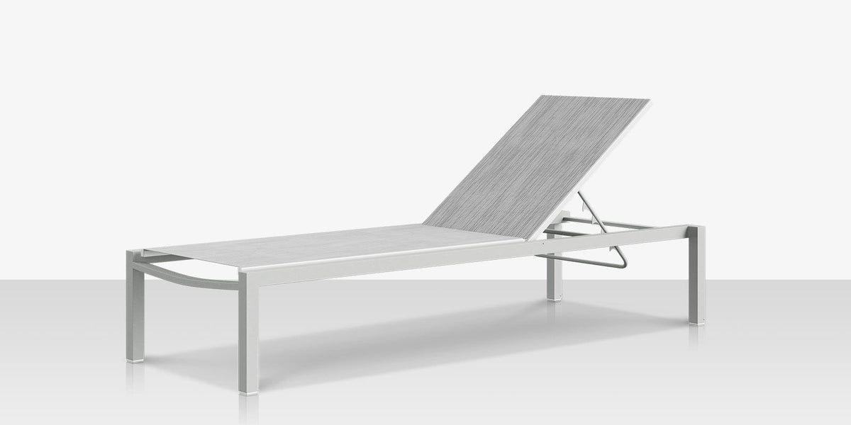Fusion – Chaise longue sans accoudoirs, structure Kessler Silver / toile Metallica Platinum