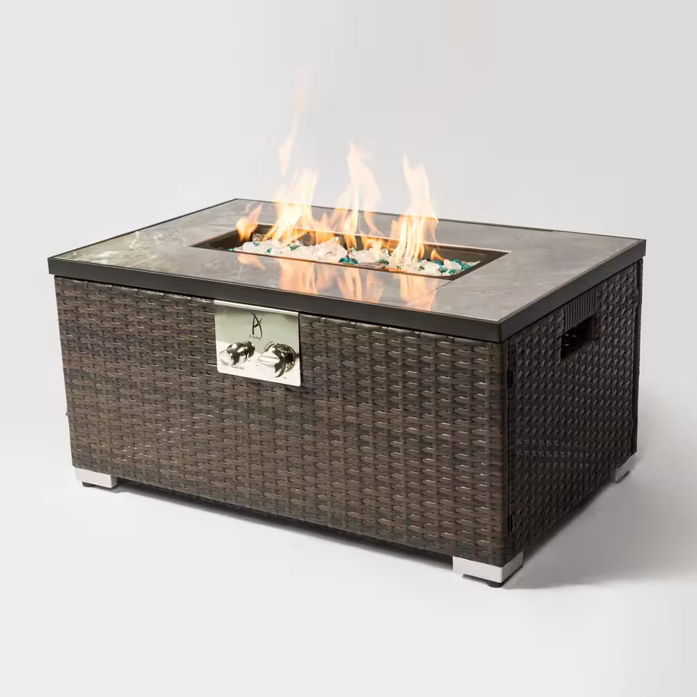 Table brasero au propane 32 In., 40,000 BTU, allumage automatique, pour terrasse extérieure
