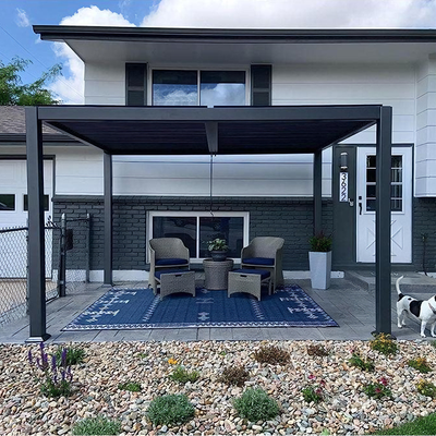 PURPLE LEAF Caesar – Pergola extérieure à lames orientables avec toit rigide réglable, gris