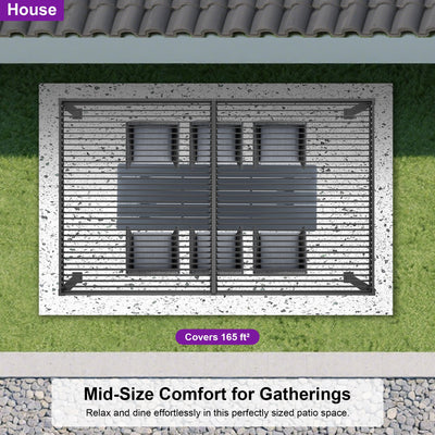 PURPLE LEAF Caesar – Pergola extérieure à lames orientables avec toit rigide réglable, gris