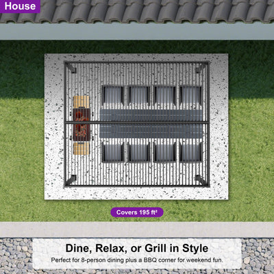 PURPLE LEAF Caesar – Pergola extérieure à lames orientables avec toit rigide réglable, gris