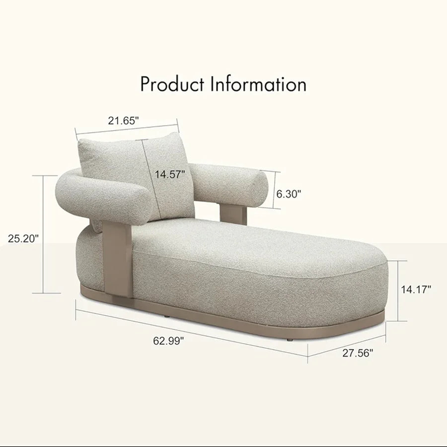 PURPLE LEAF Provence – Chaise longue extérieure moderne haut de gamme en aluminium avec coussin lombaire en oléfine et accoudoirs