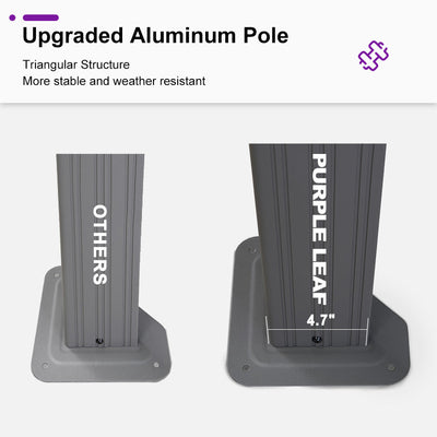 PURPLE LEAF – Pavillon de terrasse pour piscine, toit rigide gris clair en acier galvanisé avec rideaux améliorés