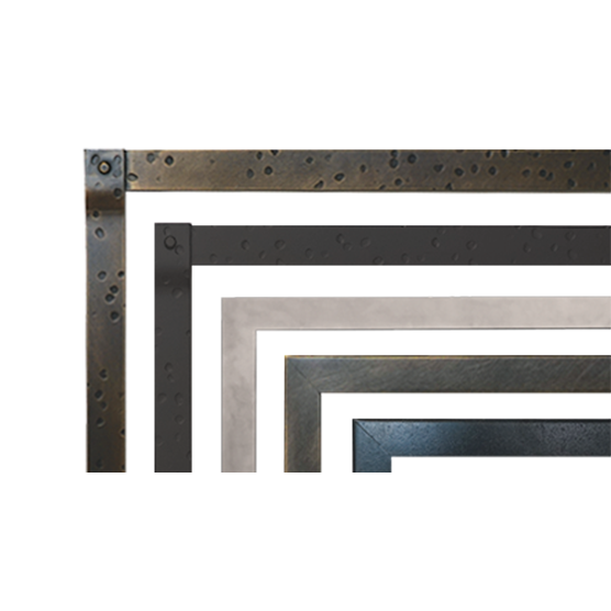 Insert en fer forgé rectangulaire, finition étain vieilli