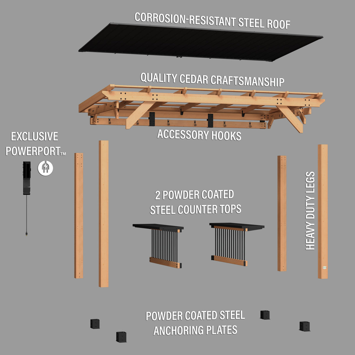 Saxony XL – Pavillon pour barbecue