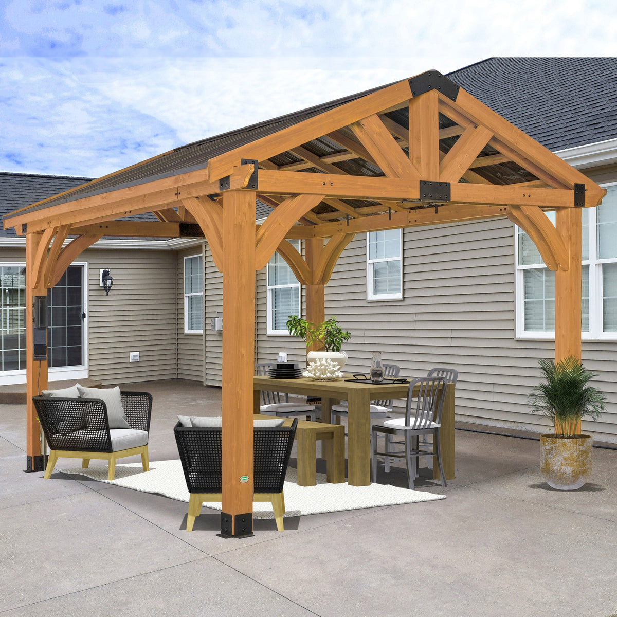 Arlington 12x12 – Pavillon avec électricité, Lt Brown