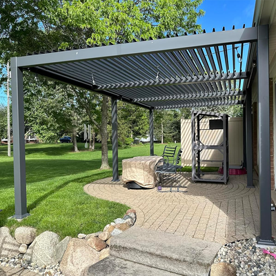 PURPLE LEAF Caesar – Pergola extérieure à lames orientables avec toit rigide réglable, gris