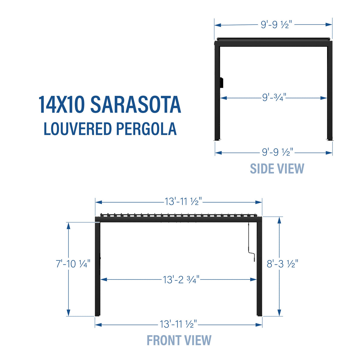 Sarasota 14x10 – Pergola en acier à lames orientables