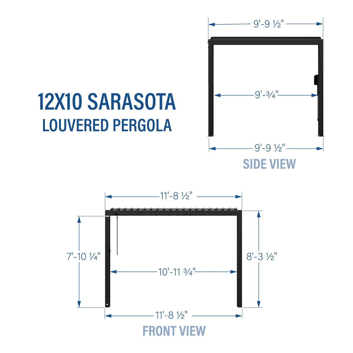 Sarasota 12x10 – Pergola en acier à lames orientables