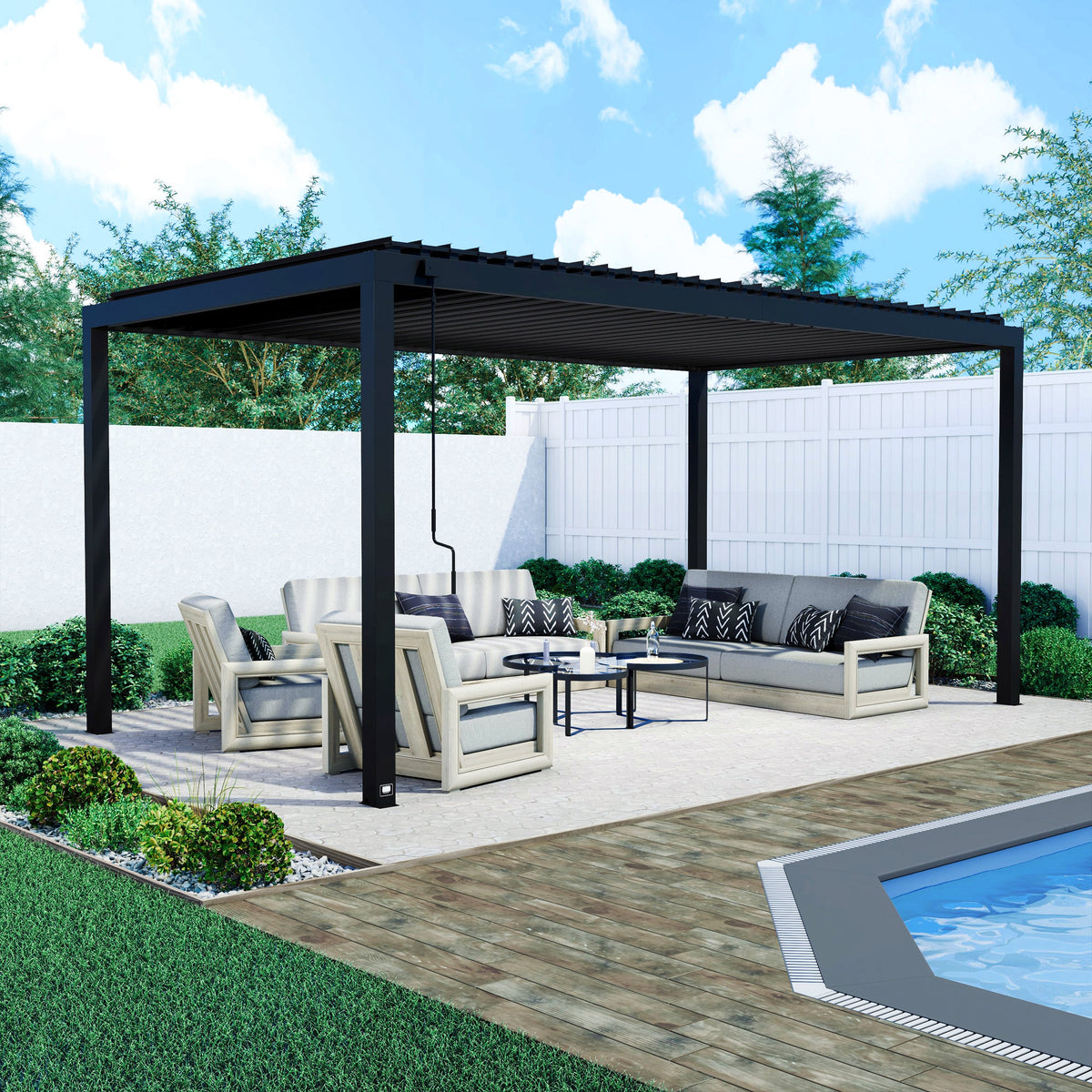 Sarasota 18x10 – Pergola en acier à lames orientables