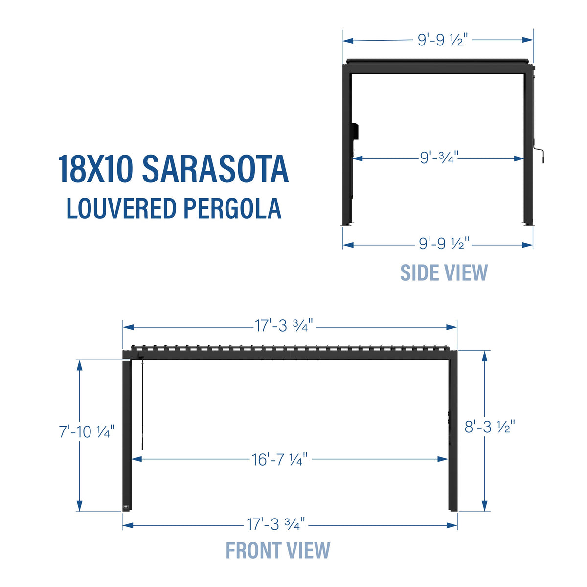 Sarasota 18x10 – Pergola en acier à lames orientables