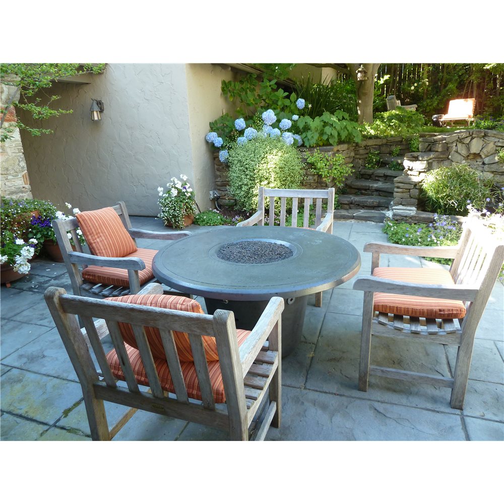 American Fyre Designs Cosmopolitain Cafe Blanco – Table brasero au gaz naturel