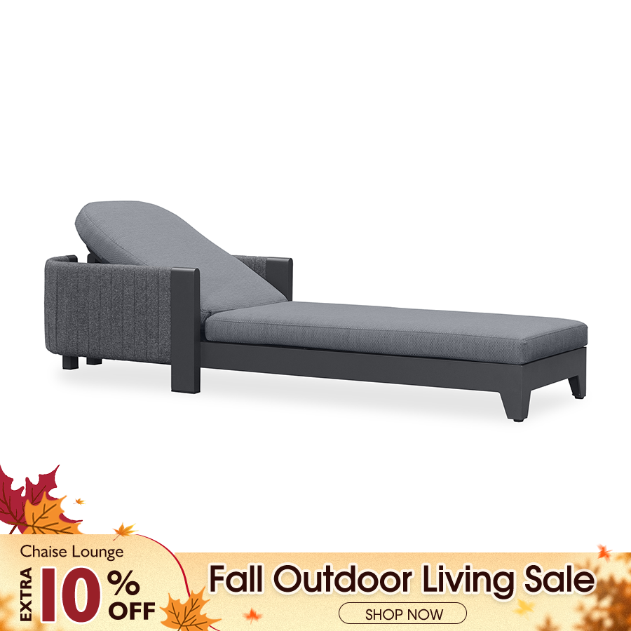 PURPLE LEAF – Chaises longues extérieures en aluminium avec coussin, réglables et inclinables pour bord de piscine et bain de soleil