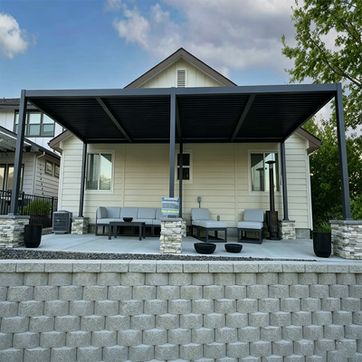 PURPLE LEAF Caesar – Pergola extérieure à lames orientables avec toit rigide réglable, gris