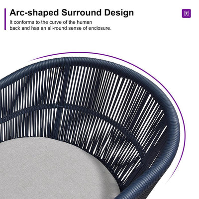 PURPLE LEAF Buler – Ensemble salon de terrasse moderne 4/8 pièces avec fauteuils en rotin, canapé et table basse pour bord de piscine