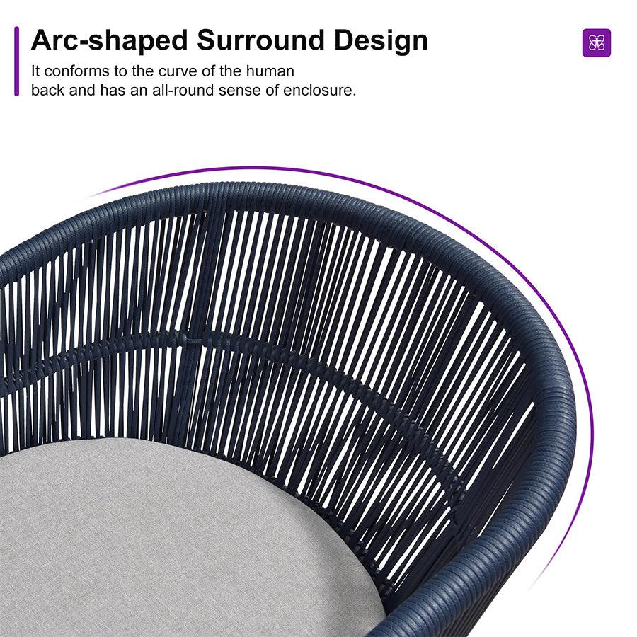 PURPLE LEAF Buler – Ensemble salon de terrasse moderne 4/8 pièces avec fauteuils en rotin, canapé et table basse pour bord de piscine