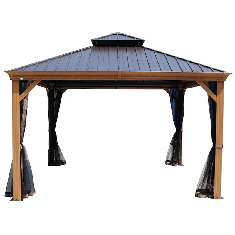 Apollo 12-Ft X 12-Ft – Pavillon thermolaqué à toit rigide, moustiquaire incluse