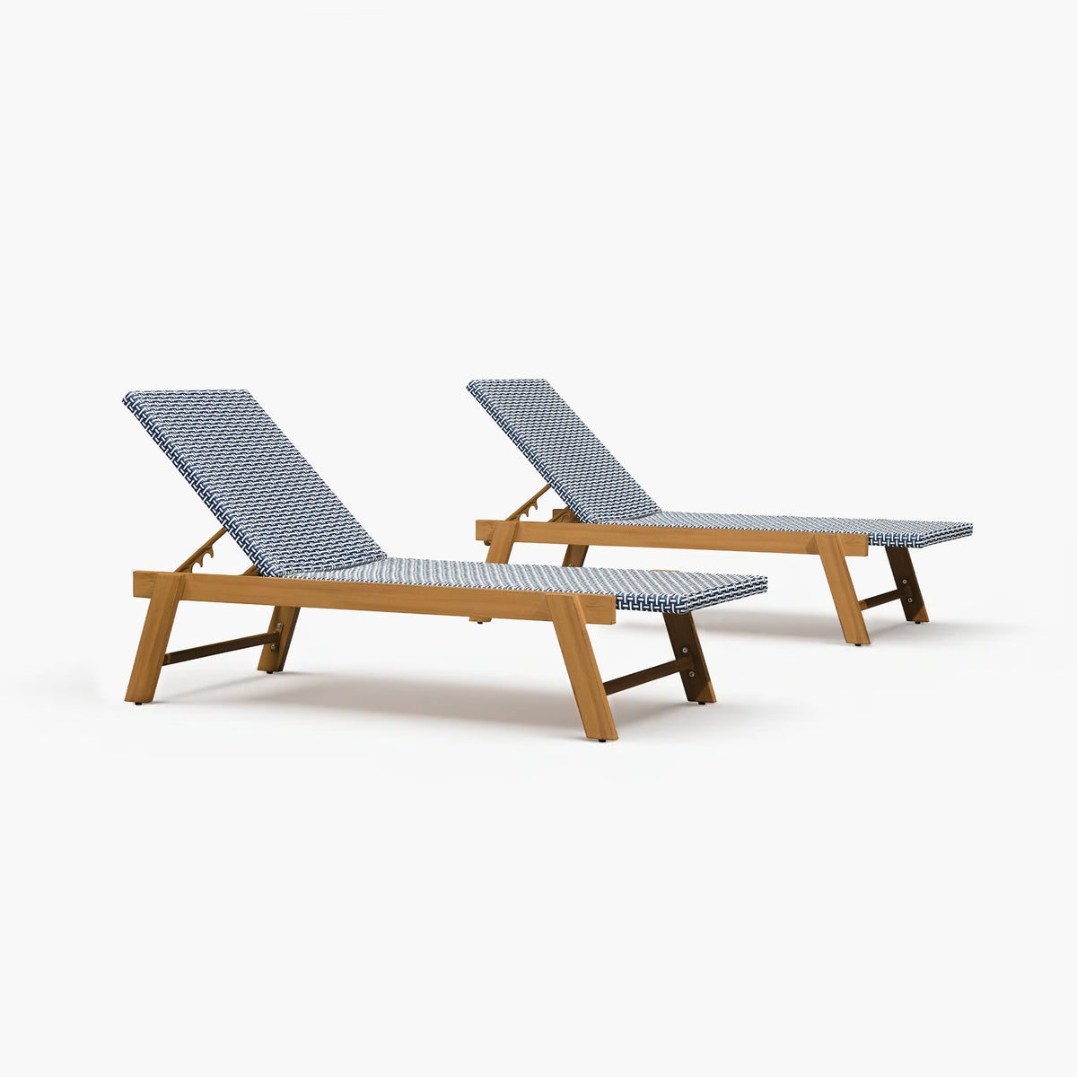 PURPLE LEAF – Chaise longue de terrasse extra-large style français en rotin PE, structure aluminium teck mat, capacité 771LBS et dossier réglable