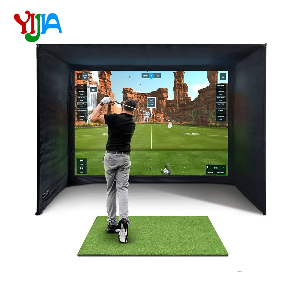 Enceinte extérieure d’entraînement pour simulateur de golf 10/12/14Ft avec filet d’impact et tous les poteaux