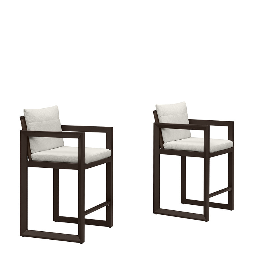 PURPLE LEAF Caesar – Tabourets de bar modernes en aluminium avec coussins amovibles pour cuisine, îlot extérieur et jardin