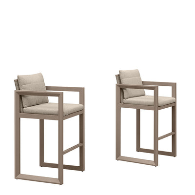 PURPLE LEAF Caesar – Tabourets de bar modernes en aluminium avec coussins amovibles pour cuisine, îlot extérieur et jardin