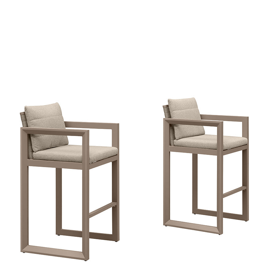 PURPLE LEAF Caesar – Tabourets de bar modernes en aluminium avec coussins amovibles pour cuisine, îlot extérieur et jardin