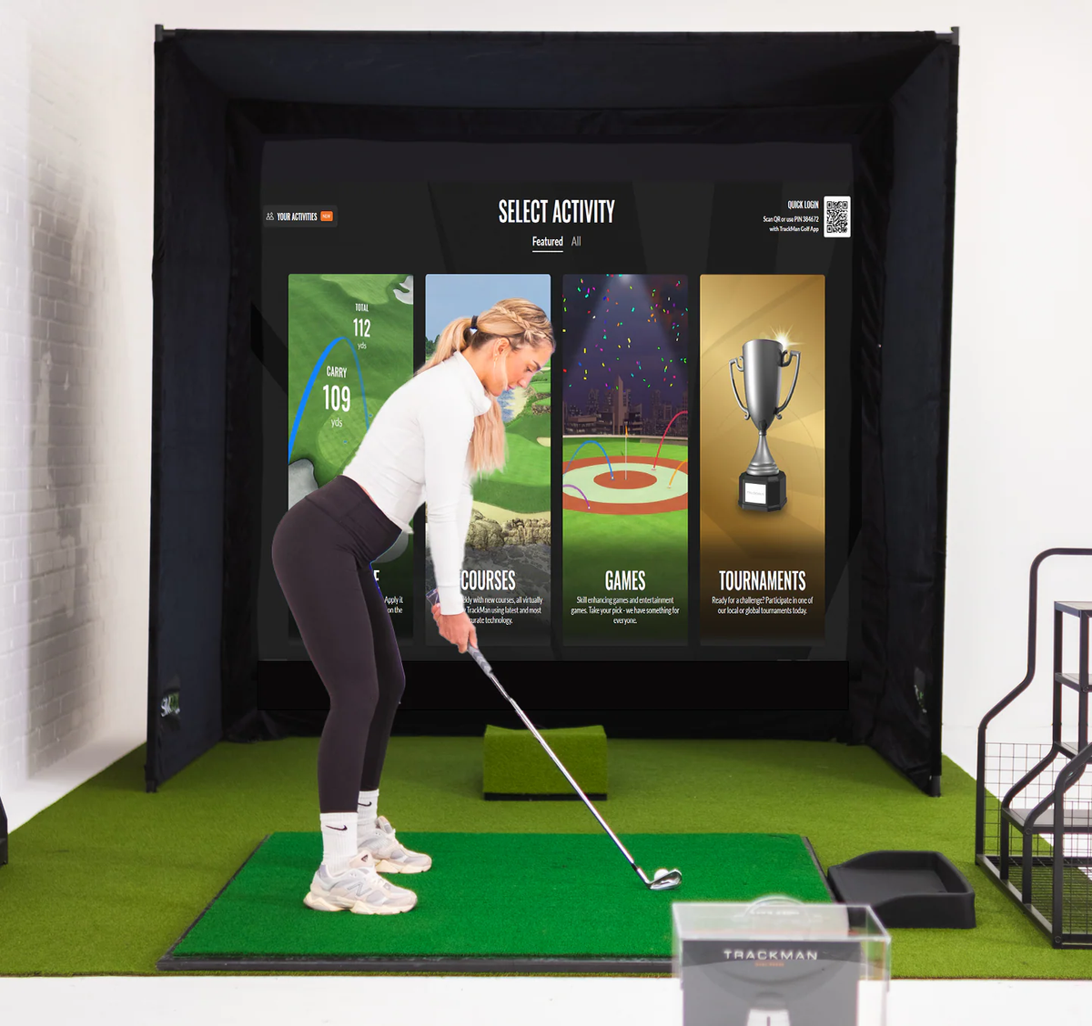 Enceinte pour simulateur de golf – 7 tailles, Pro + écran d’impact et structure, barrières latérales incluses gratuitement