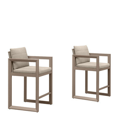 PURPLE LEAF Caesar – Tabourets de bar modernes en aluminium avec coussins amovibles pour cuisine, îlot extérieur et jardin