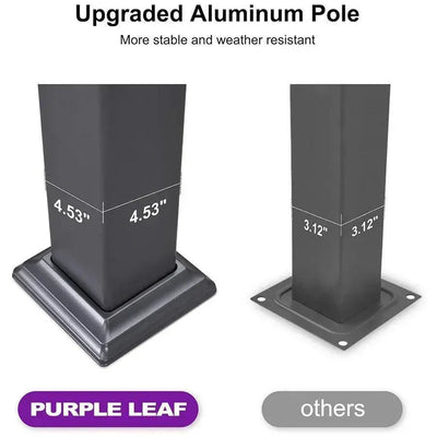 PURPLE LEAF Caesar – Pergola extérieure à lames orientables avec toit rigide réglable, gris